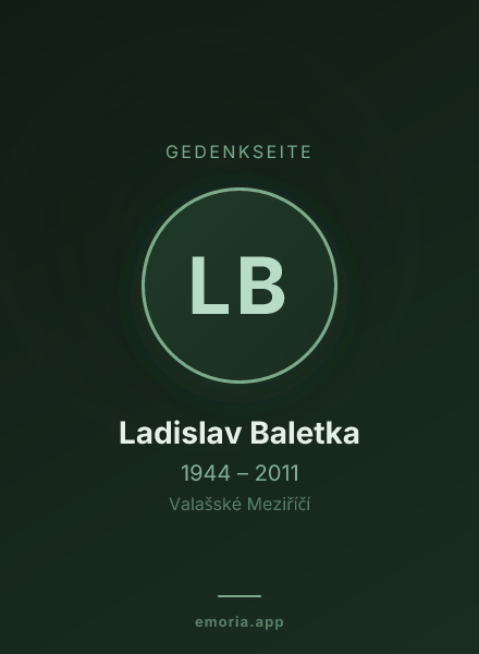 Gedenkportrait von Ladislav Baletka