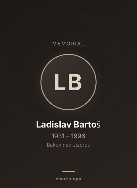 Memorial portrait of Ladislav Bartoš