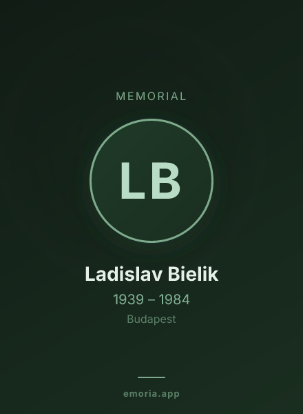 Memorial portrait of Ladislav Bielik