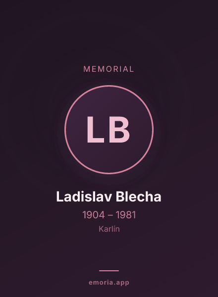 Memorial portrait of Ladislav Blecha