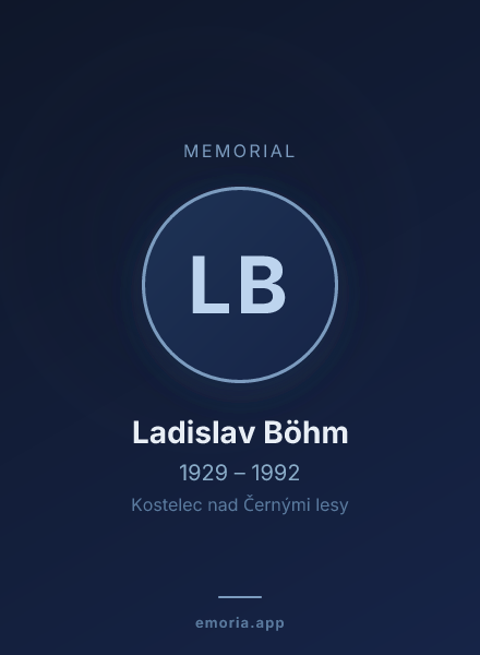 Memorial portrait of Ladislav Böhm