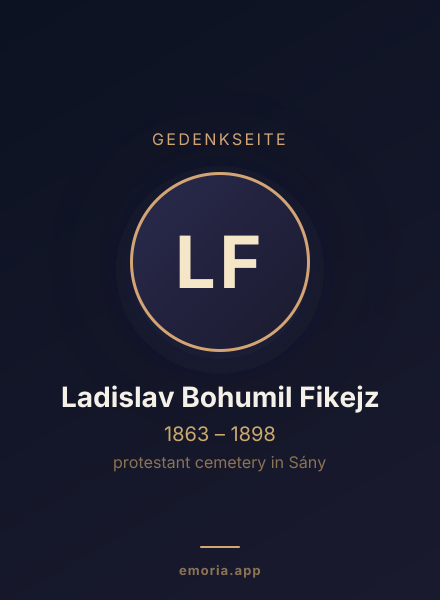 Gedenkportrait von Ladislav Bohumil Fikejz