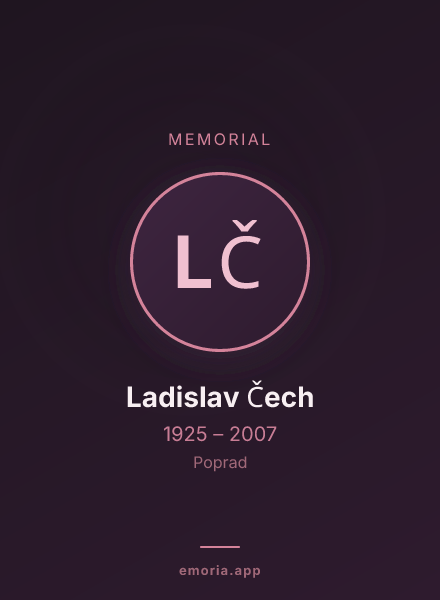 Memorial portrait of Ladislav Čech