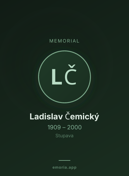 Memorial portrait of Ladislav Čemický