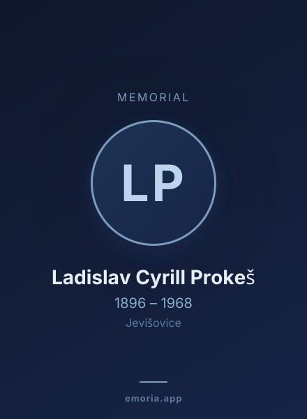 Memorial portrait of Ladislav Cyrill Prokeš