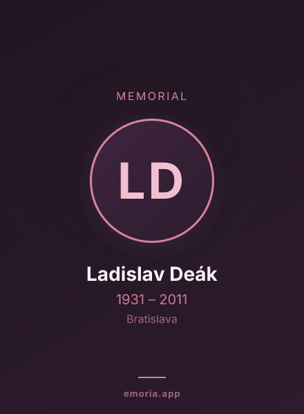 Memorial portrait of Ladislav Deák