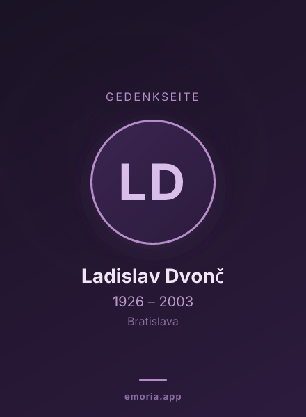 Gedenkportrait von Ladislav Dvonč