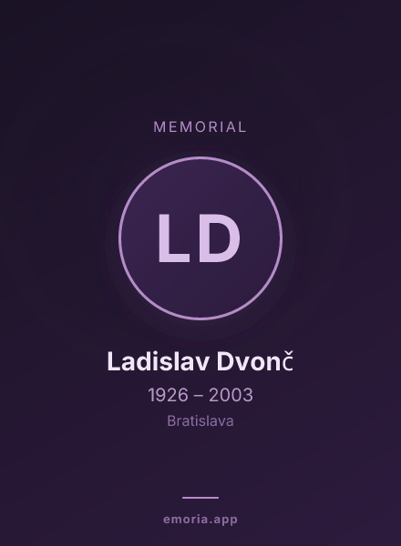 Memorial portrait of Ladislav Dvonč