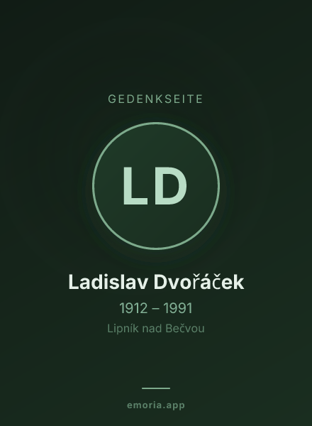 Gedenkportrait von Ladislav Dvořáček