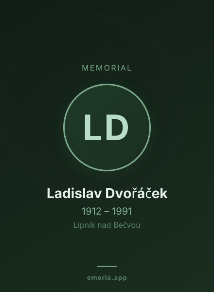Memorial portrait of Ladislav Dvořáček