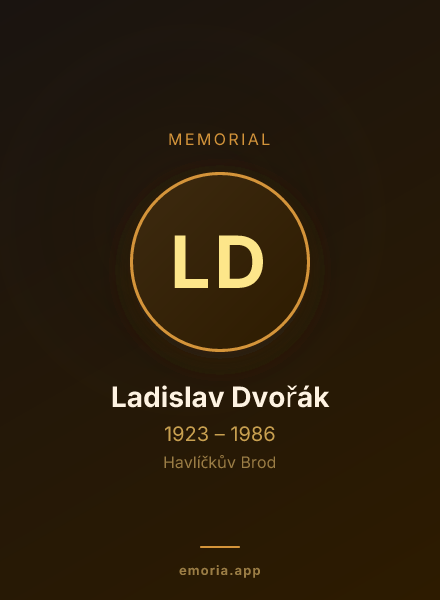 Memorial portrait of Ladislav Dvořák