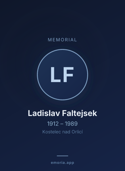 Memorial portrait of Ladislav Faltejsek