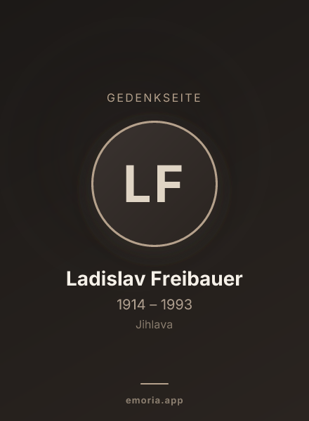 Gedenkportrait von Ladislav Freibauer