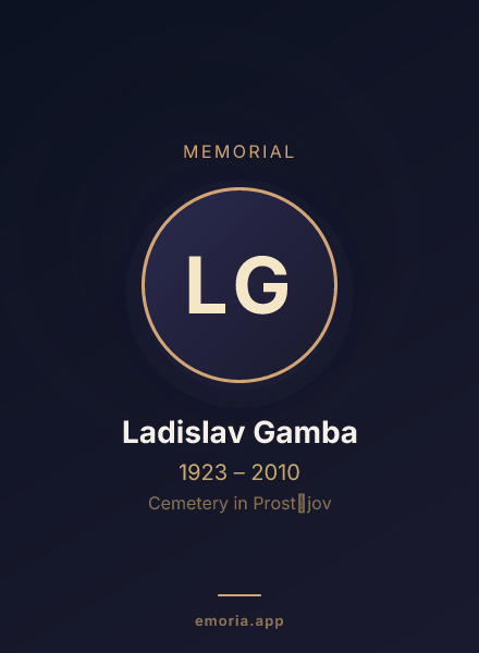 Memorial portrait of Ladislav Gamba