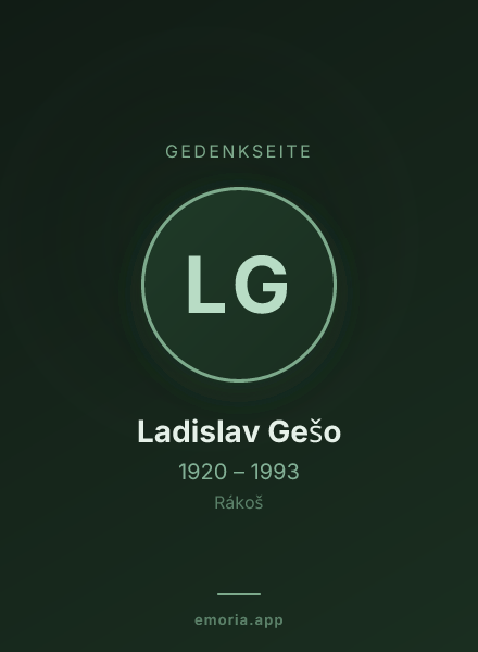 Gedenkportrait von Ladislav Gešo
