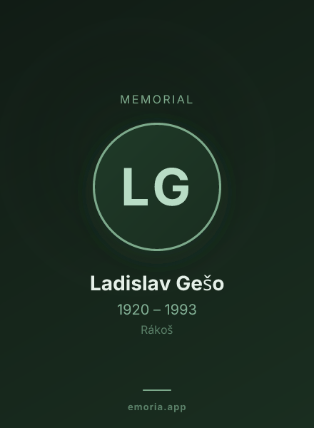 Memorial portrait of Ladislav Gešo