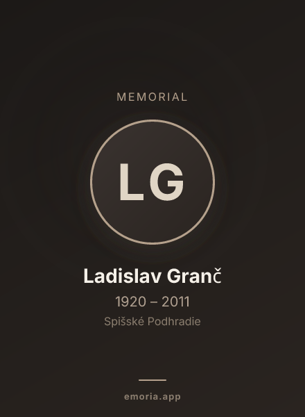 Memorial portrait of Ladislav Granč