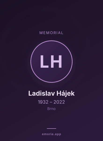 Memorial portrait of Ladislav Hájek