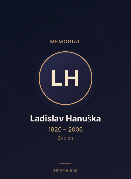 Memorial portrait of Ladislav Hanuška
