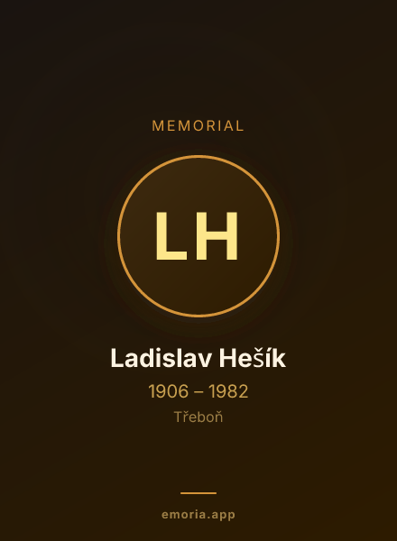 Memorial portrait of Ladislav Hešík