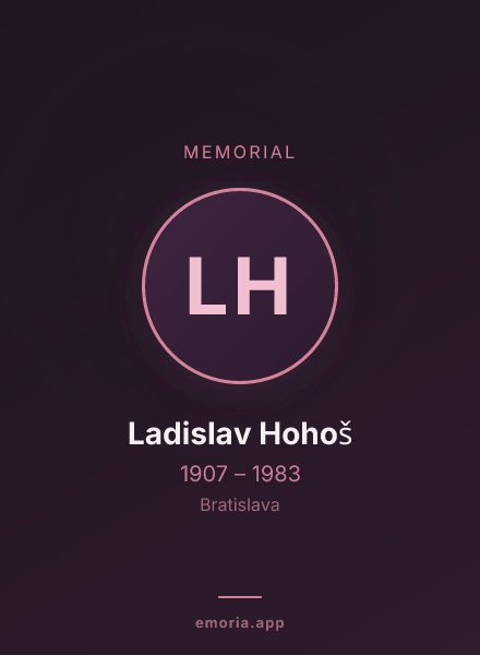 Memorial portrait of Ladislav Hohoš