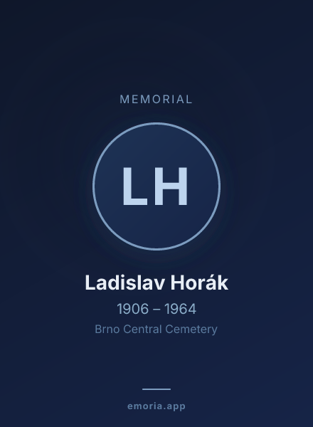 Memorial portrait of Ladislav Horák