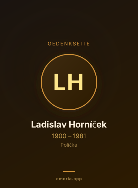 Gedenkportrait von Ladislav Horníček