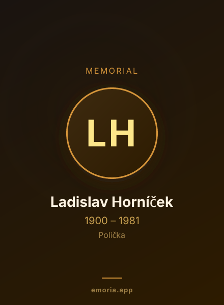 Memorial portrait of Ladislav Horníček