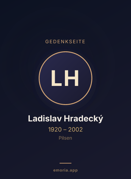 Gedenkportrait von Ladislav Hradecký