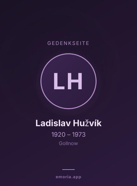 Gedenkportrait von Ladislav Hužvík
