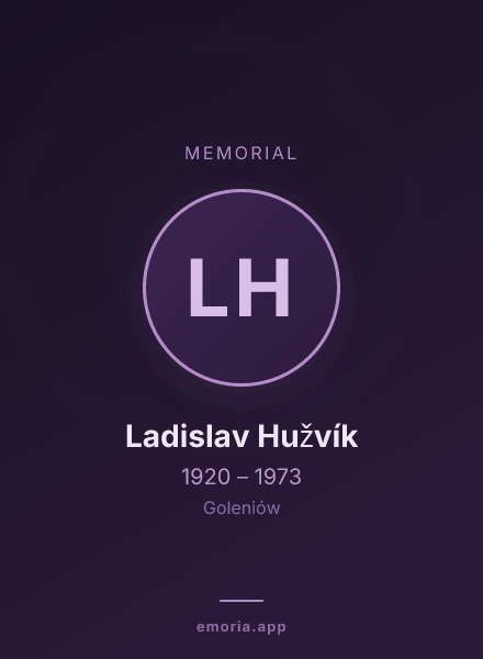 Memorial portrait of Ladislav Hužvík