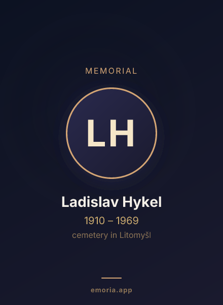 Memorial portrait of Ladislav Hykel