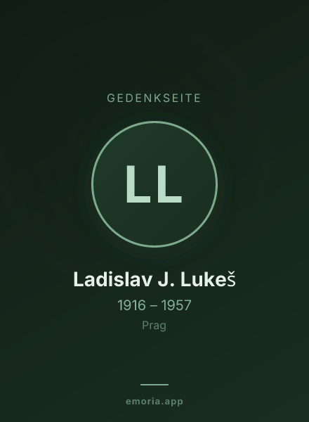 Gedenkportrait von Ladislav J. Lukeš