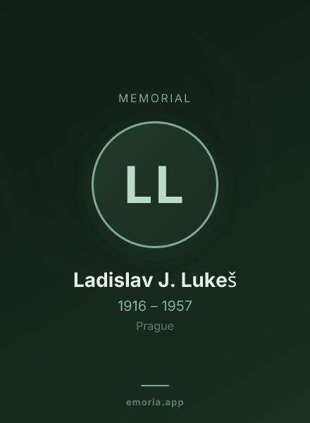 Memorial portrait of Ladislav J. Lukeš