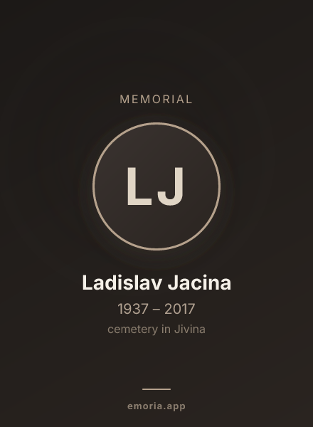 Memorial portrait of Ladislav Jacina