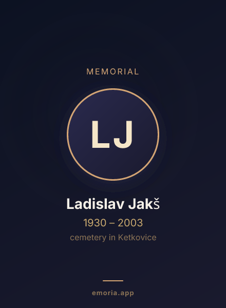 Memorial portrait of Ladislav Jakš