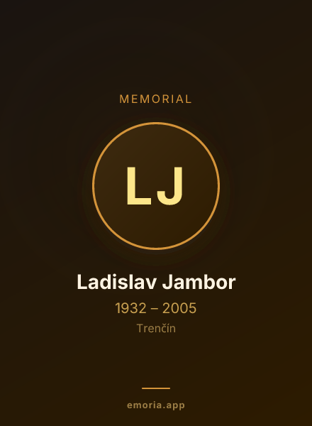Memorial portrait of Ladislav Jambor