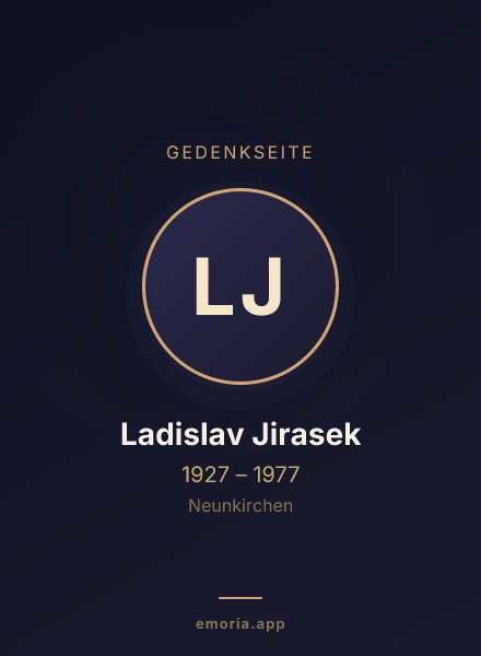 Gedenkportrait von Ladislav Jirasek