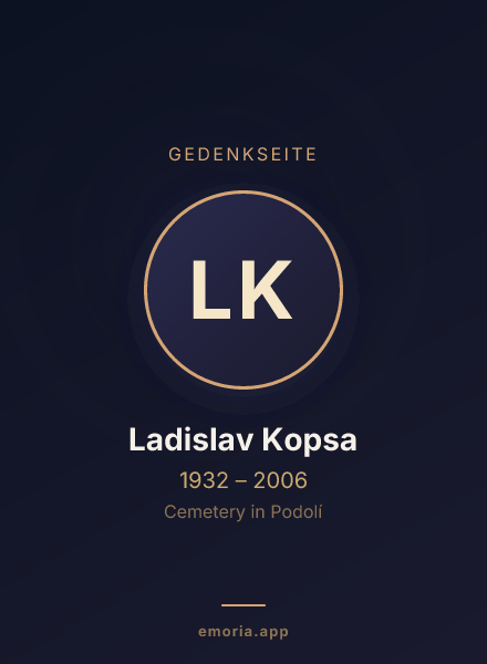Gedenkportrait von Ladislav Kopsa