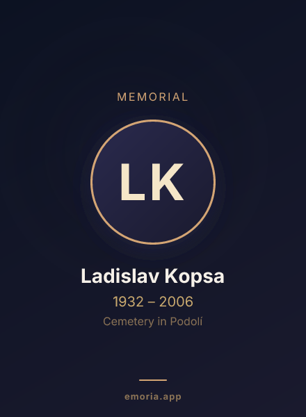 Memorial portrait of Ladislav Kopsa