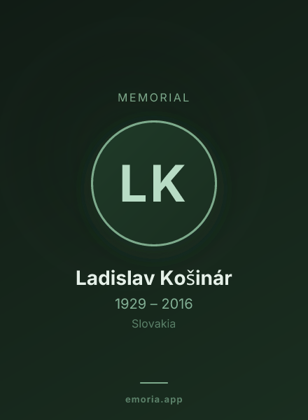 Memorial portrait of Ladislav Košinár