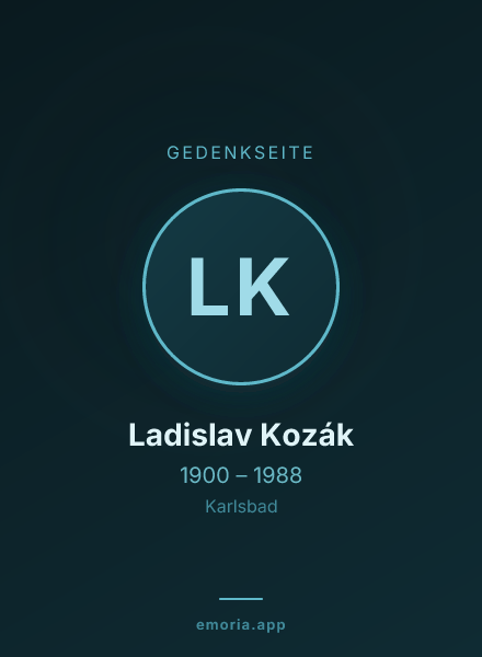 Gedenkportrait von Ladislav Kozák