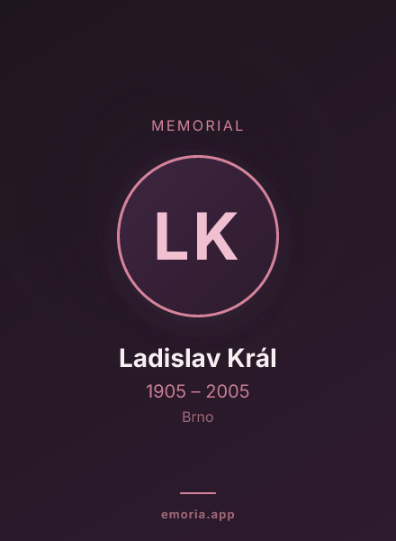 Memorial portrait of Ladislav Král