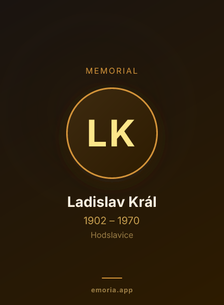 Memorial portrait of Ladislav Král