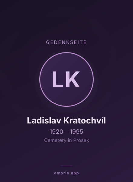 Gedenkportrait von Ladislav Kratochvíl