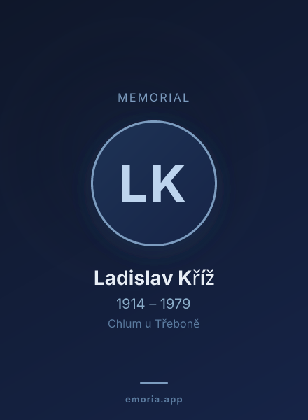 Memorial portrait of Ladislav Kříž