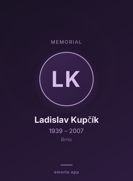 Memorial portrait of Ladislav Kupčík