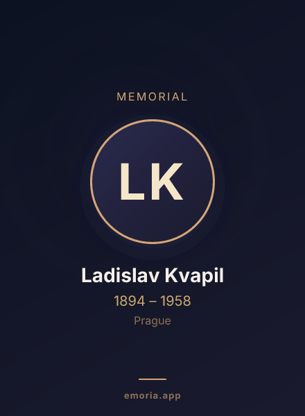 Memorial portrait of Ladislav Kvapil