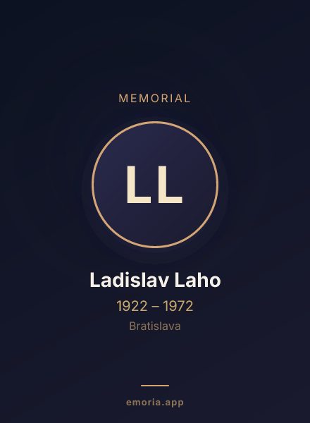 Memorial portrait of Ladislav Laho