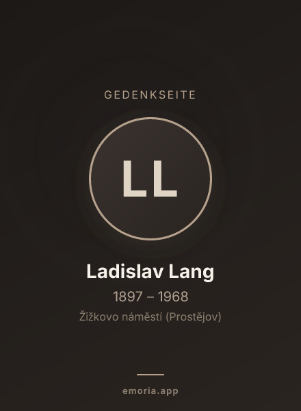 Gedenkportrait von Ladislav Lang